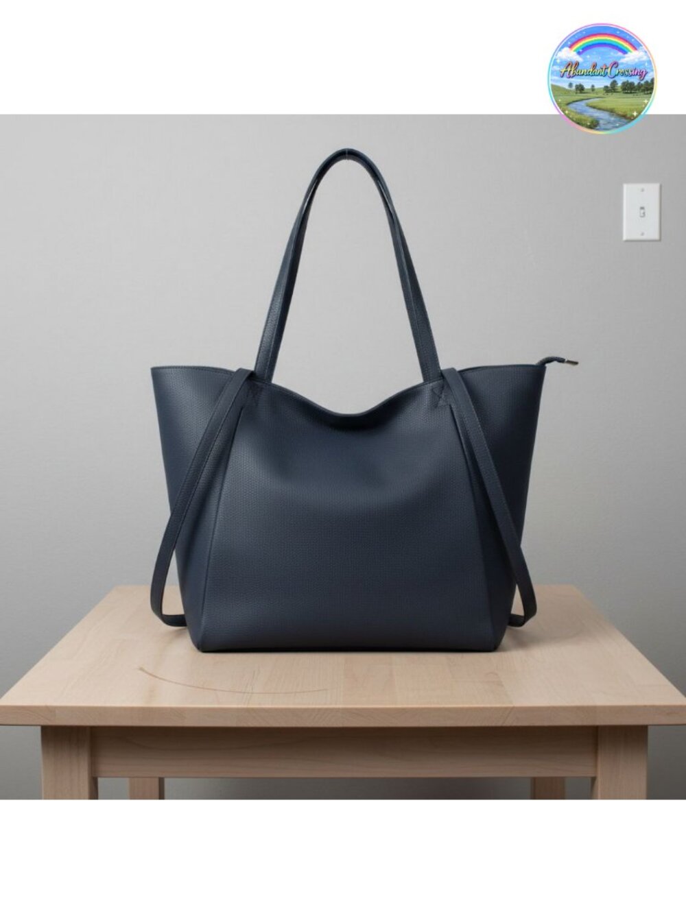 Large Tote Bag Vegan Leather 16L Casual Zipper Work Weekender